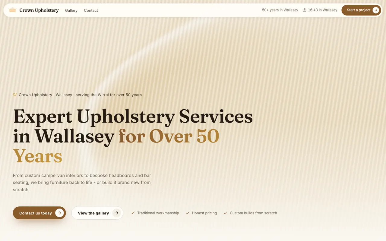 Crown Upholstery website